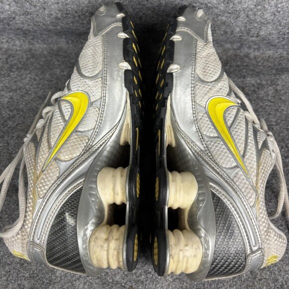 Nike Shox Running Shoes Womens Size 8 White Silver Yellow Cushioned 318164-131 - Picture 8 of 9